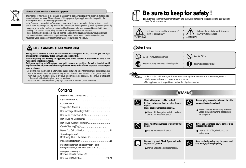 Page 1 de la notice Manuel utilisateur Daewoo FRS-U20FAV