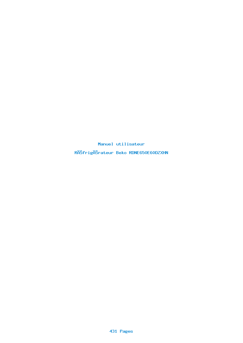 Page 1 de la notice Manuel utilisateur Beko RDNE650E60DZXHN