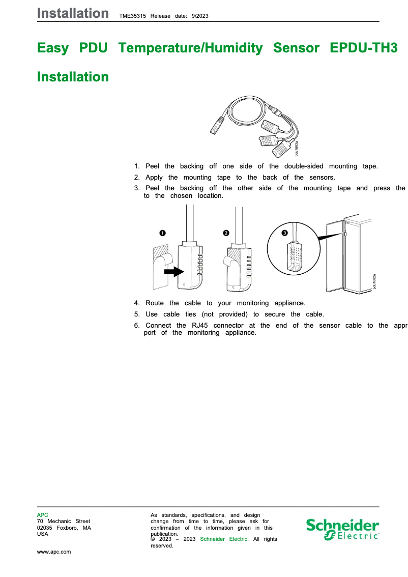 Page 1 de la notice Manuel utilisateur APC EPDU-TH3