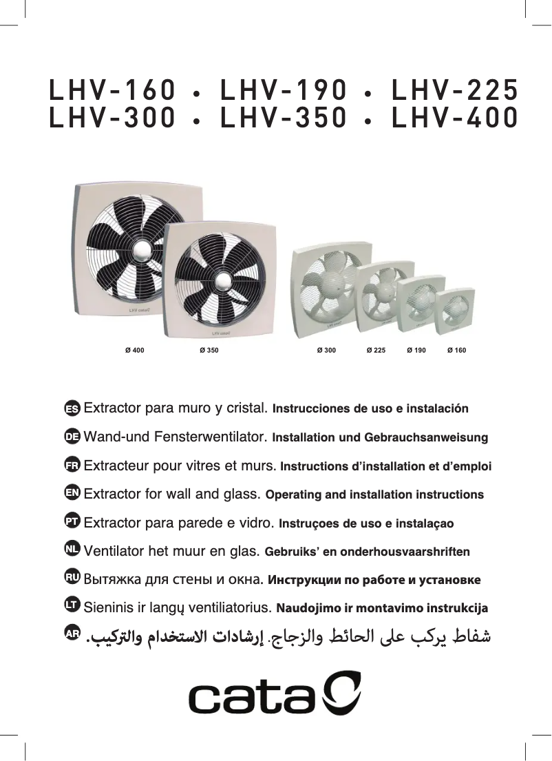 Page 1 of the manual User Manual CATA LHV-300