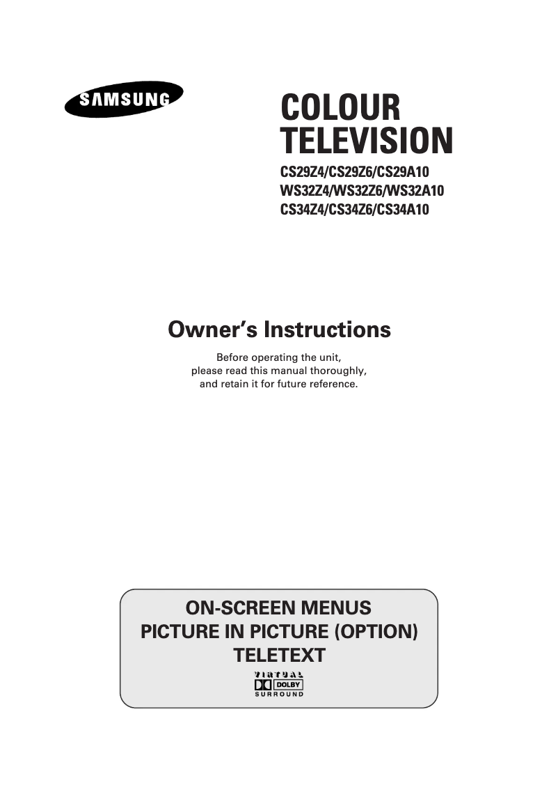 Página 1 del manual Manual de usuario Samsung CS-29A10HW
