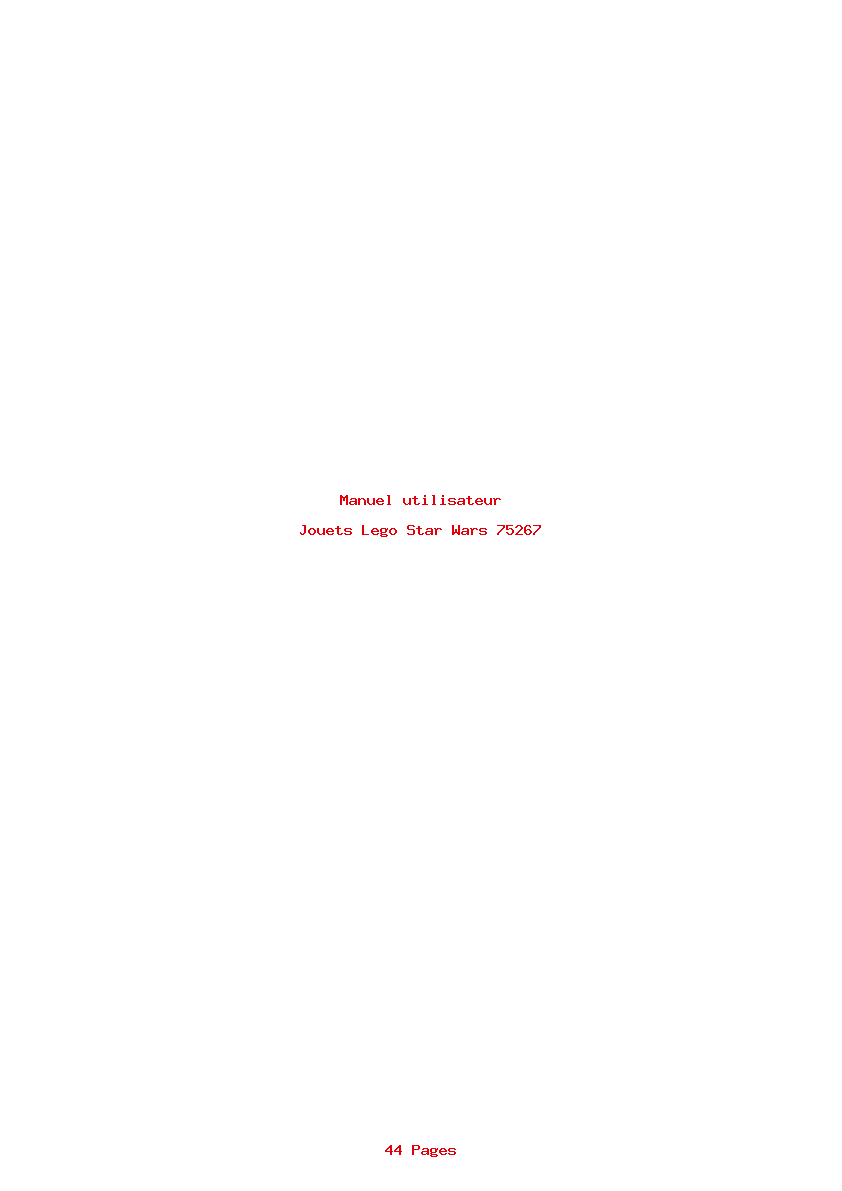 Page 1 de la notice Manuel utilisateur Lego Star Wars 75267