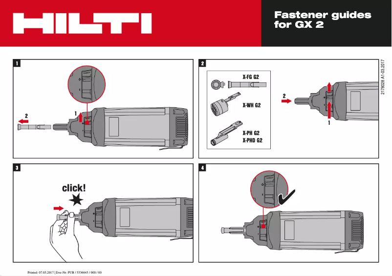 Page 1 de la notice Instructions / montage Hilti GX 2