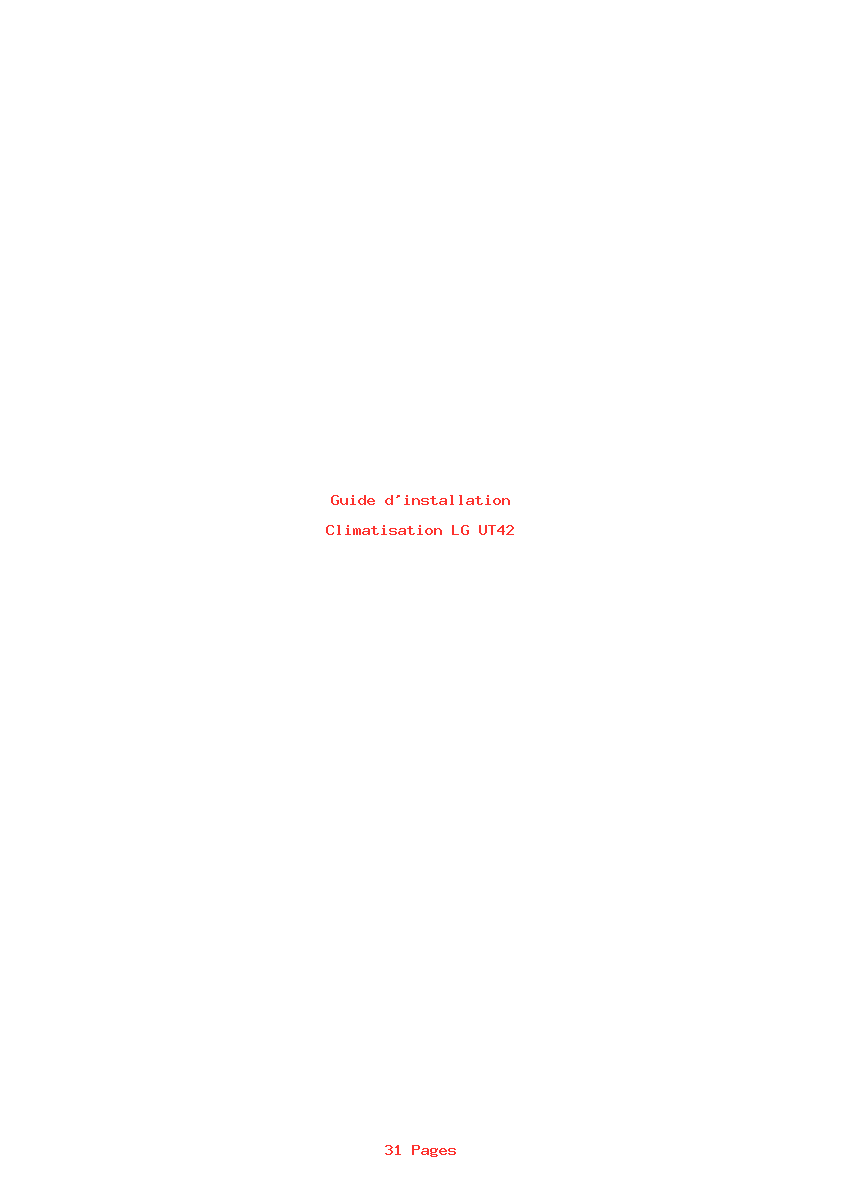 Page 1 de la notice Guide d'installation LG UT42