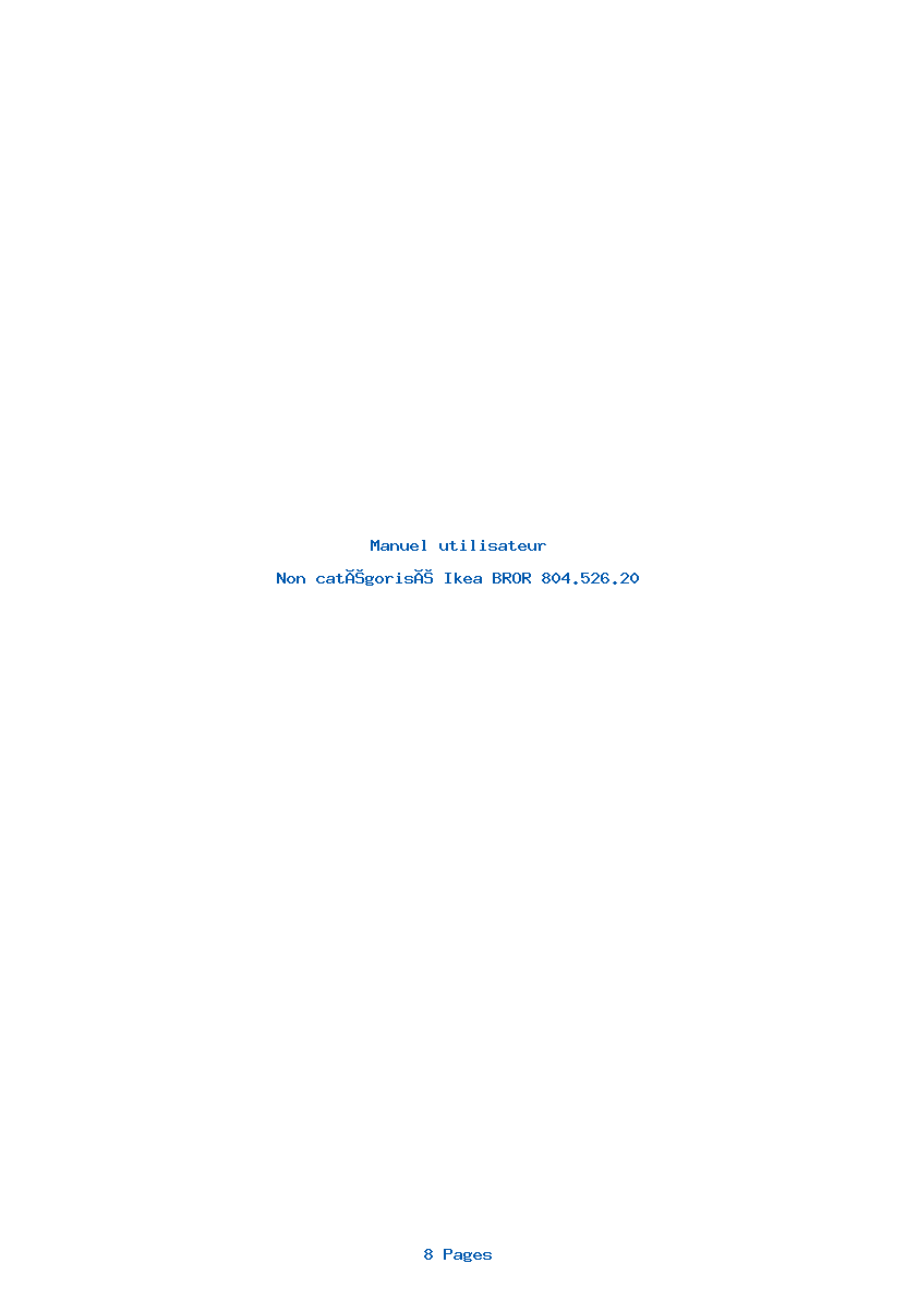 Page 1 de la notice Manuel utilisateur Ikea BROR 804.526.20