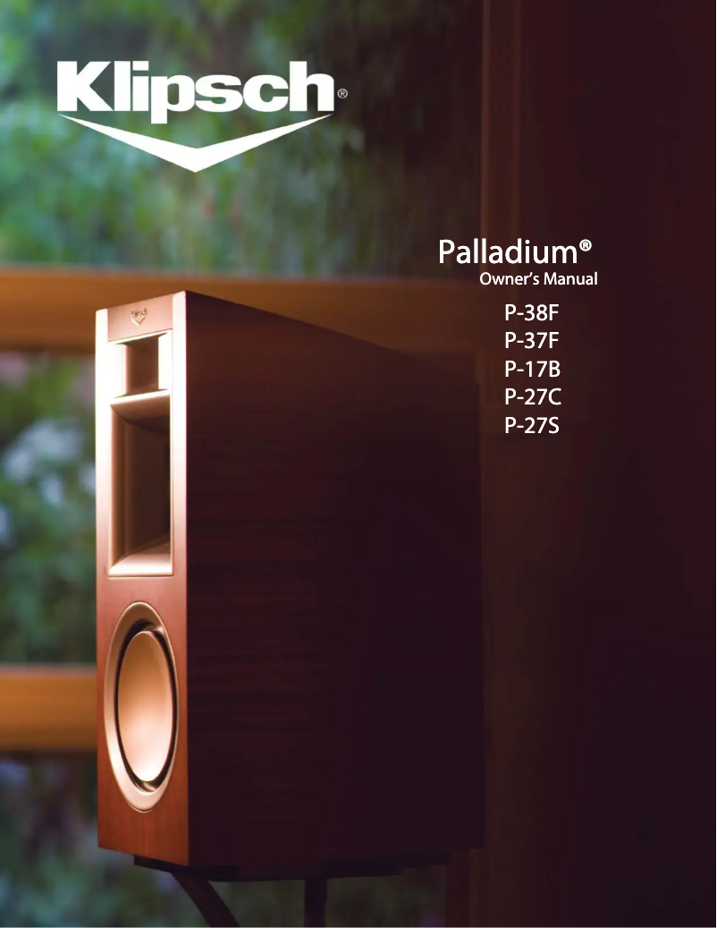 Page 1 de la notice Manuel utilisateur Klipsch Palladium P-17B