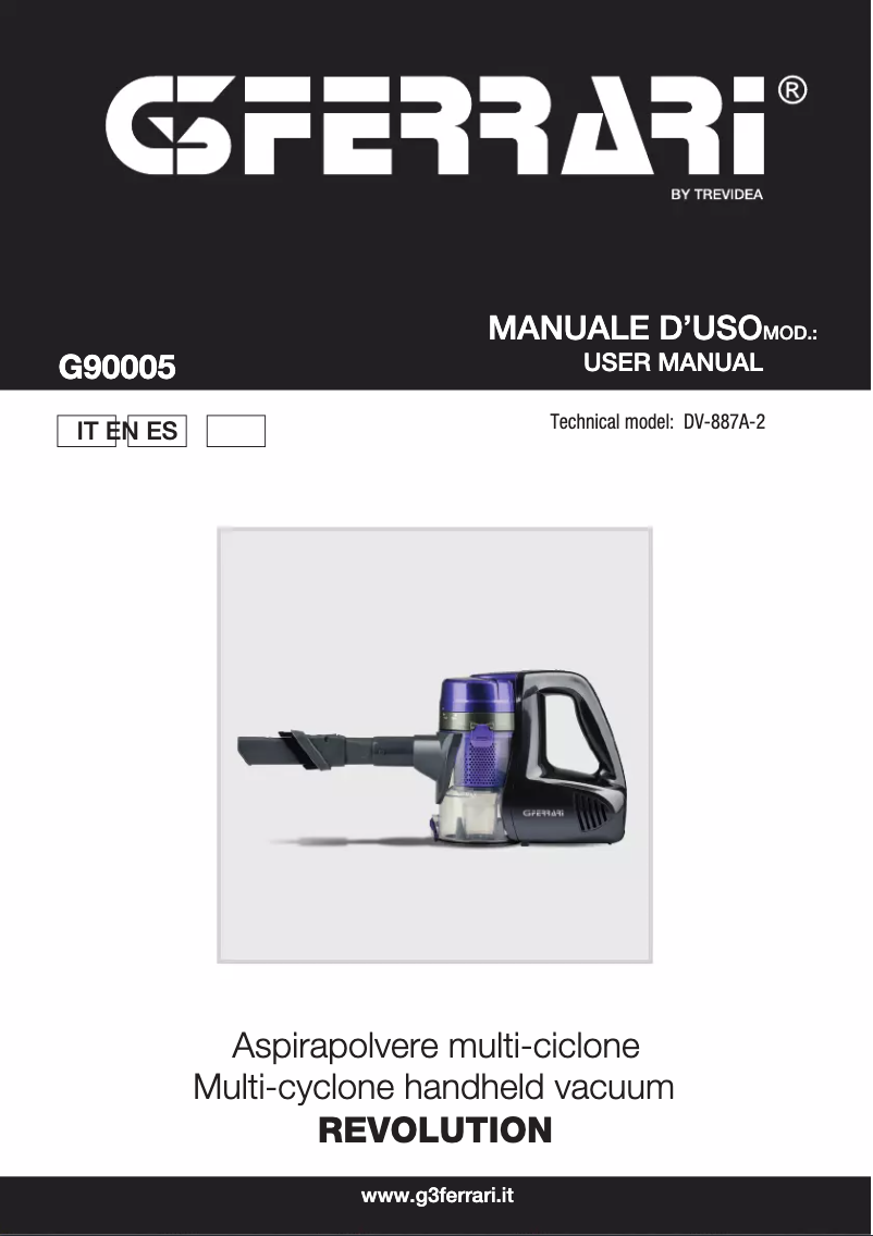 Page 1 of the manual User Manual G3 Ferrari Revolution G90005