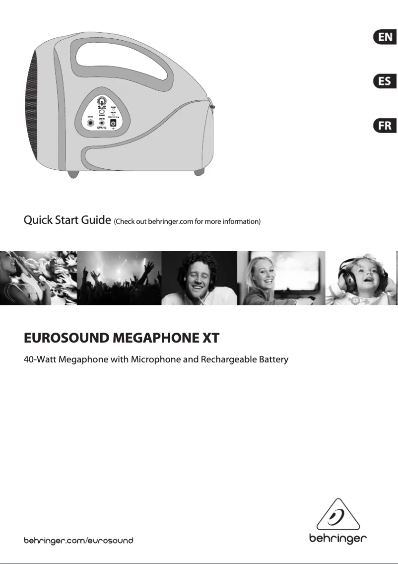 Page 1 de la notice Manuel utilisateur Behringer Eurosound Megaphone XT