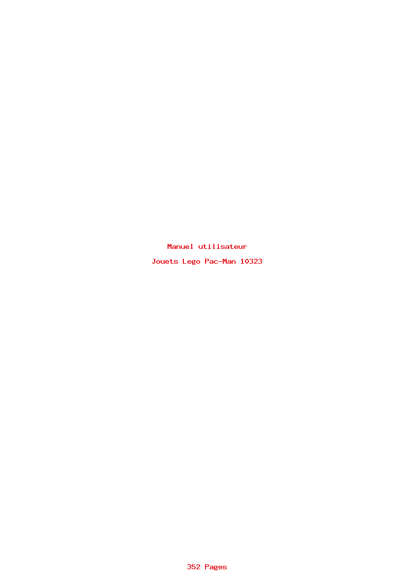 Page 1 de la notice Manuel utilisateur Lego Pac-Man 10323