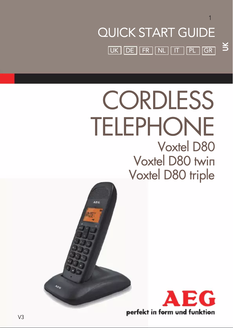 Imagen de la primera página del manual del dispositivo Voxtel D80 twin