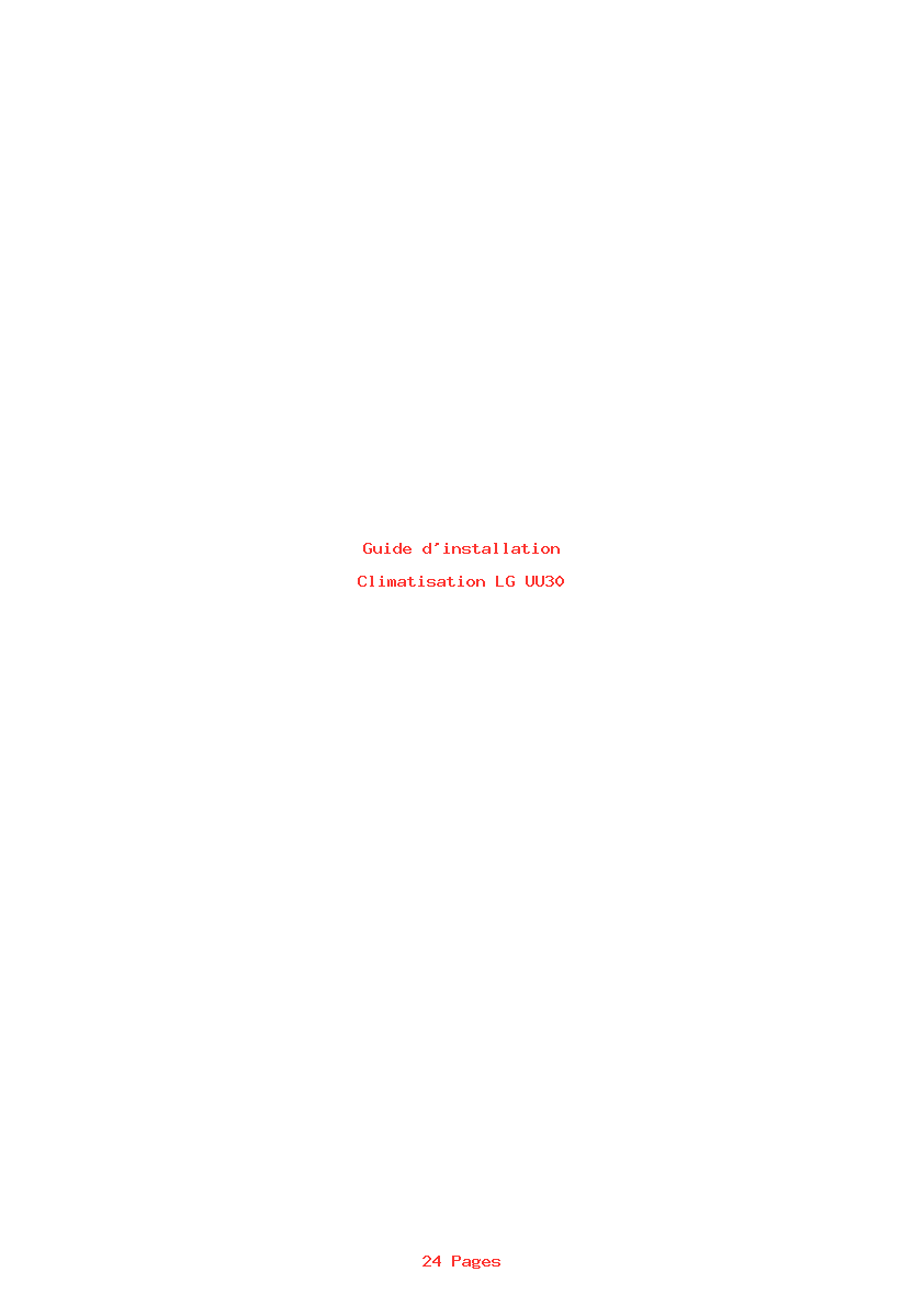 Page 1 de la notice Guide d'installation LG UU30