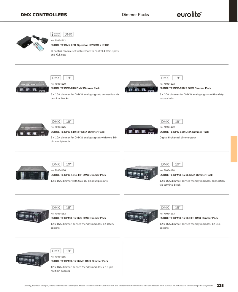 Page 1 de la notice Catalogue Eurolite DPX-620