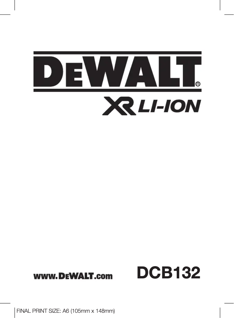 Page 1 of the manual User Manual DeWalt DCB132