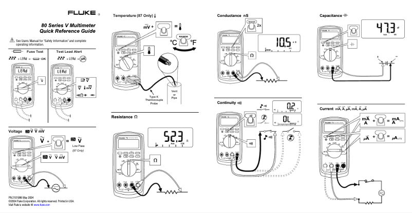 Page 1 of the manual User Manual Fluke 87V