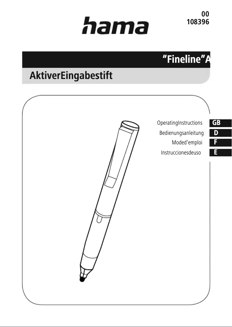 Page 1 of the manual User Manual Hama Active Fineline 00108396