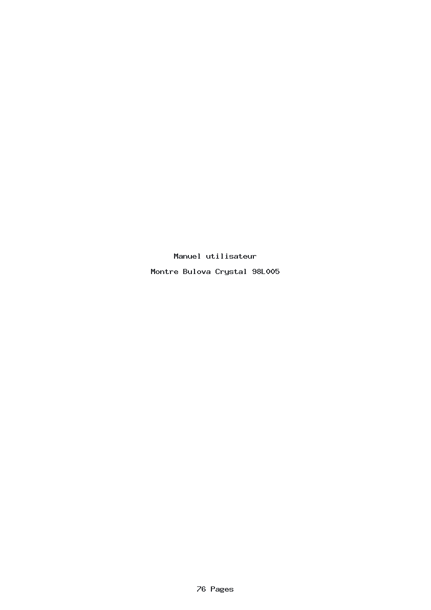 Page 1 de la notice Manuel utilisateur Bulova Crystal 98L005