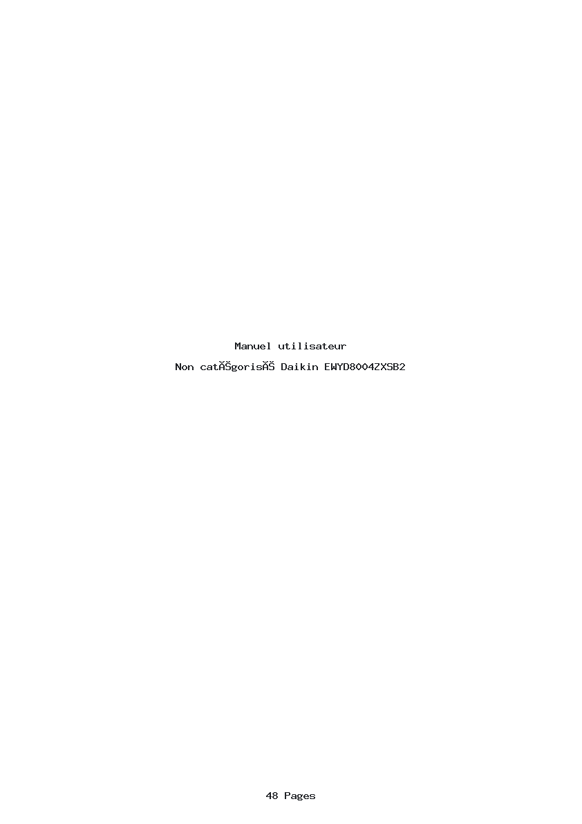 Page 1 de la notice Manuel utilisateur Daikin EWYD8004ZXSB2