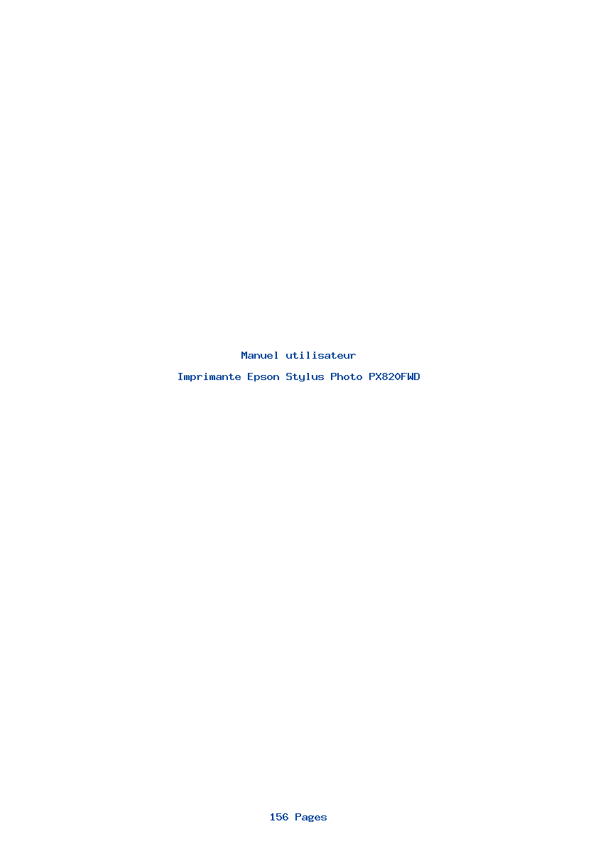 Page 1 de la notice Manuel utilisateur Epson Stylus Photo PX820FWD