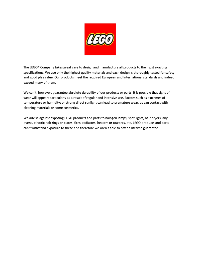 Page 1 de la notice Fiche technique Lego City 60057