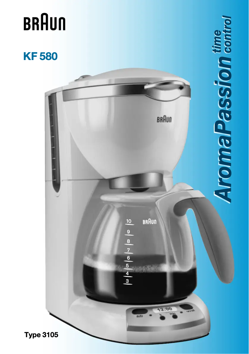 Page 1 de la notice Manuel utilisateur Braun AromaPassion KF 580