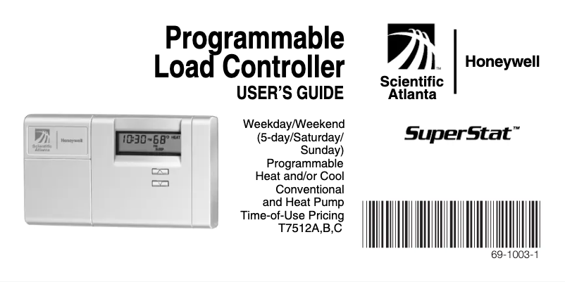 Page 1 de la notice Manuel utilisateur Honeywell T7512C