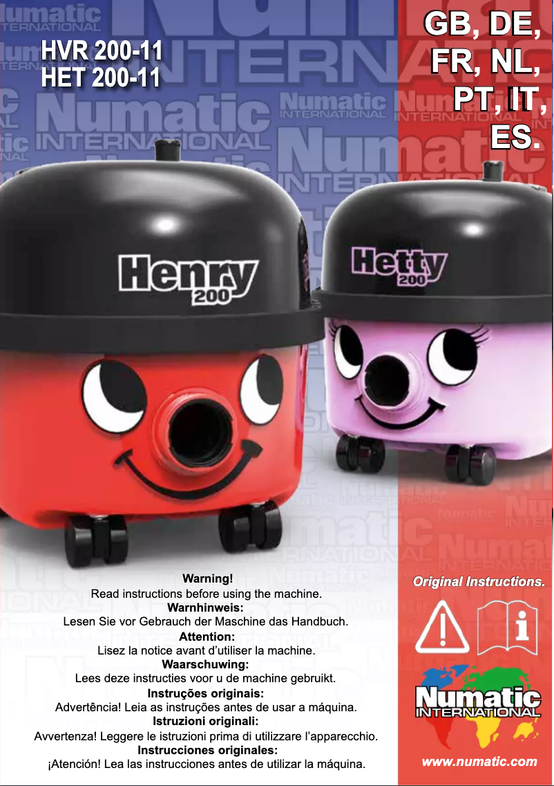 Página 1 del manual Manual de usuario Numatic Hetty Next HVN-208