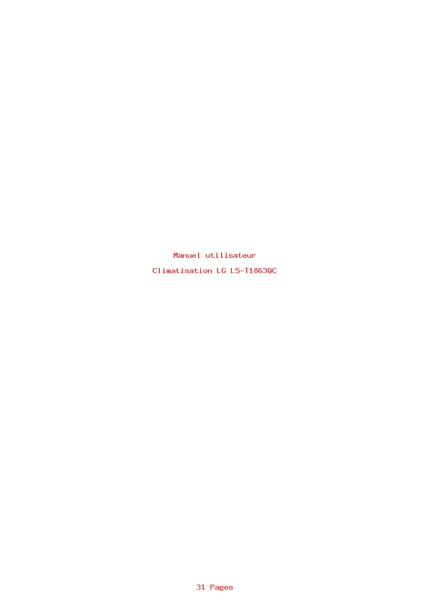 Page 1 de la notice Manuel utilisateur LG LS-T1863QC