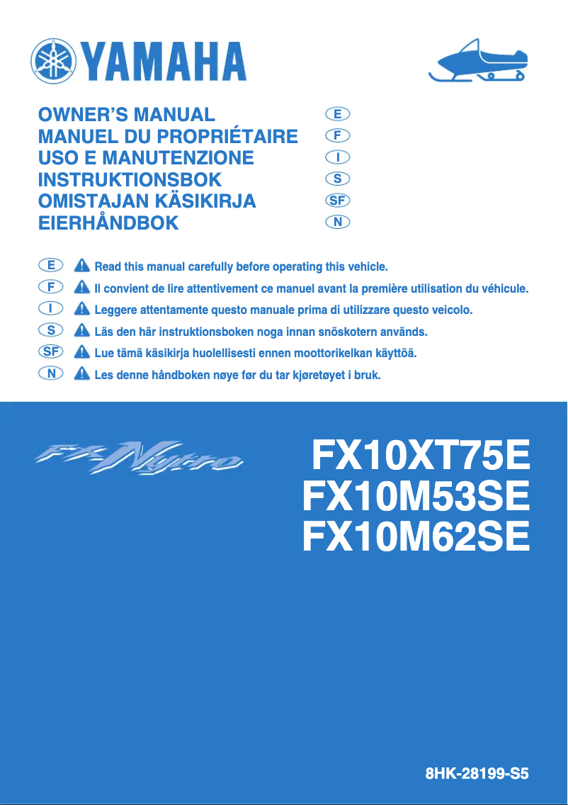 Page 1 de la notice Manuel utilisateur Yamaha FX Nytro X-TX 75 (2014)