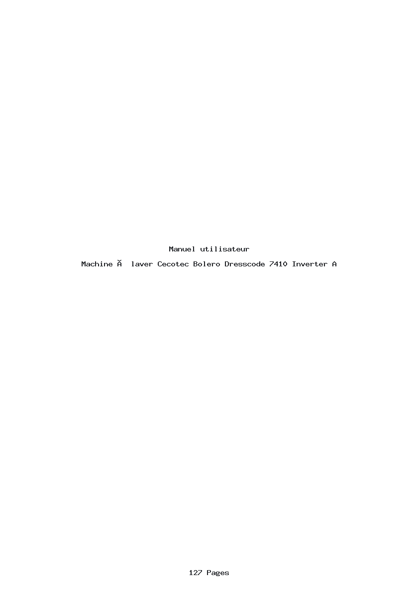 Page 1 de la notice Manuel utilisateur Cecotec Bolero Dresscode 7410 Inverter A