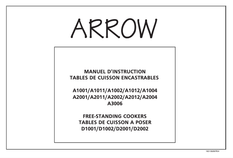Page 1 de la notice Manuel utilisateur Arrow A1012
