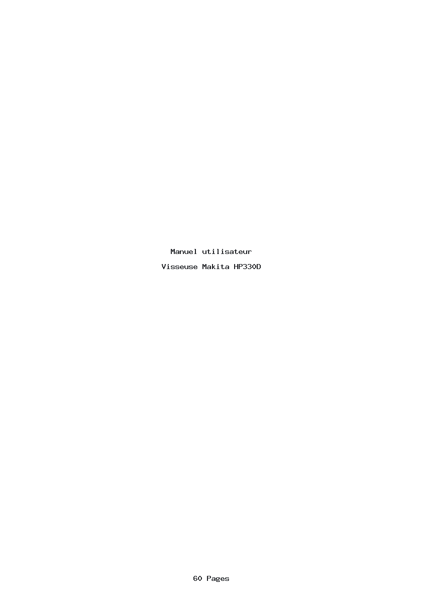 Page 1 de la notice Manuel utilisateur Makita HP330D