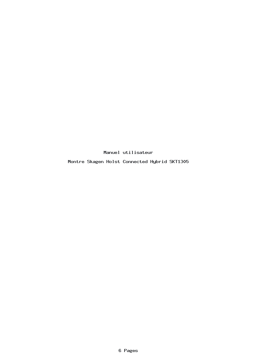 Page 1 de la notice Manuel utilisateur Skagen Holst Connected Hybrid SKT1305