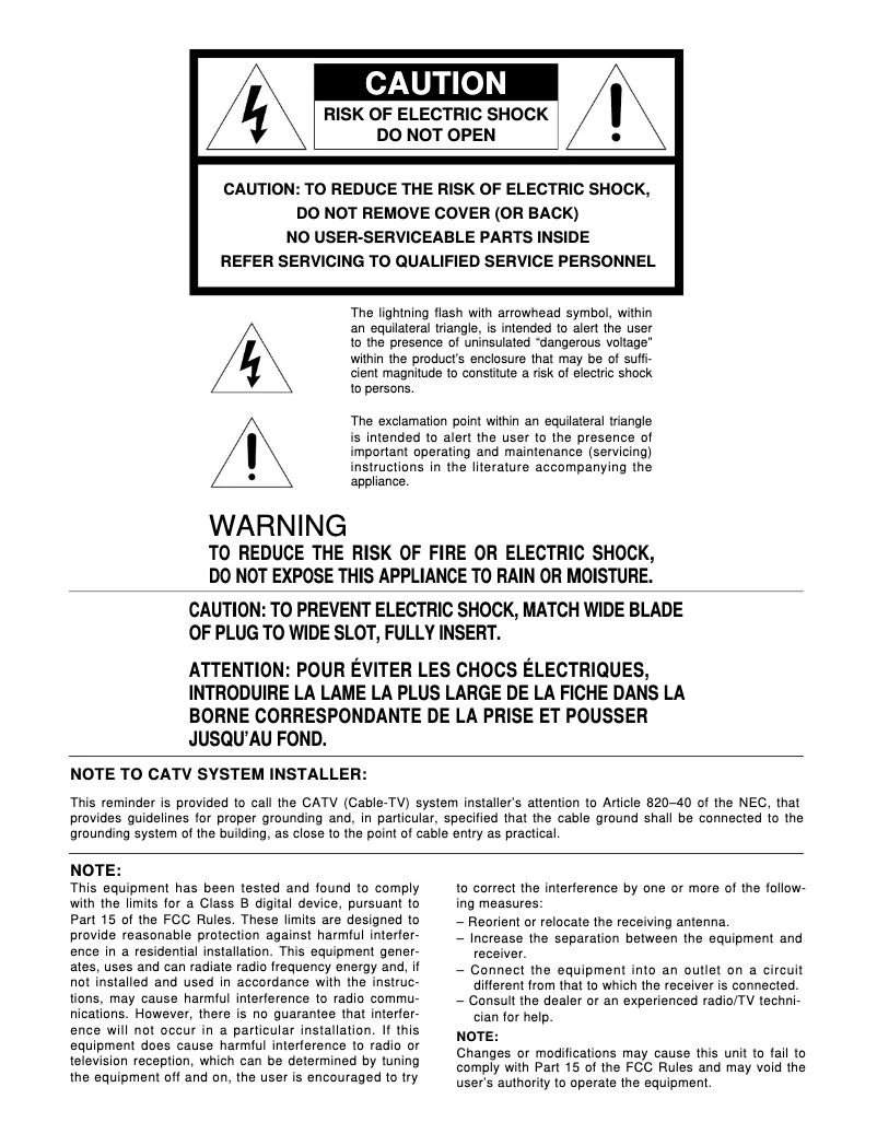 Page 1 de la notice Manuel utilisateur Marantz CR2020
