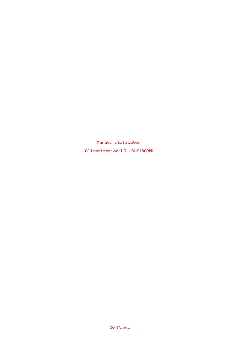 Page 1 de la notice Manuel utilisateur LG LSUK1863ML