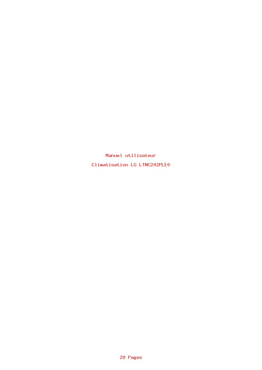 Page 1 de la notice Manuel utilisateur LG LTNC242PLE0