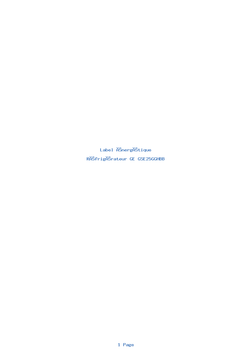 Image de la première page du manuel de l'appareil GSE25GGHBB