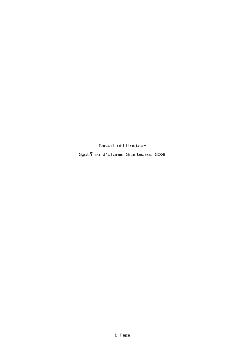 Page 1 de la notice Manuel utilisateur Smartwares SC08