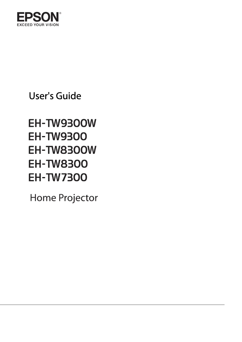 Page 1 of the manual User Manual Epson EH-TW9300