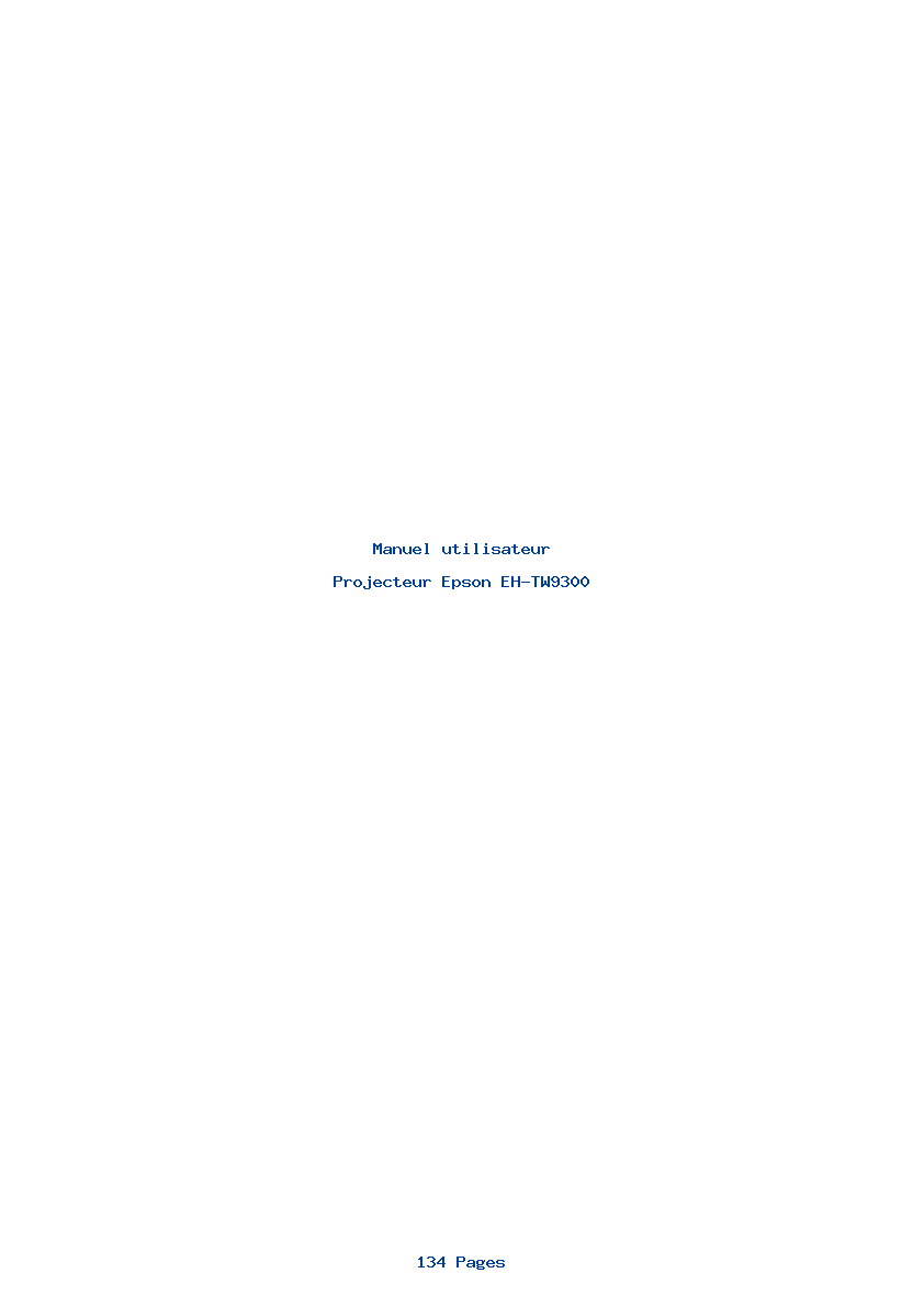 Image de la première page du manuel de l'appareil EH-TW9300