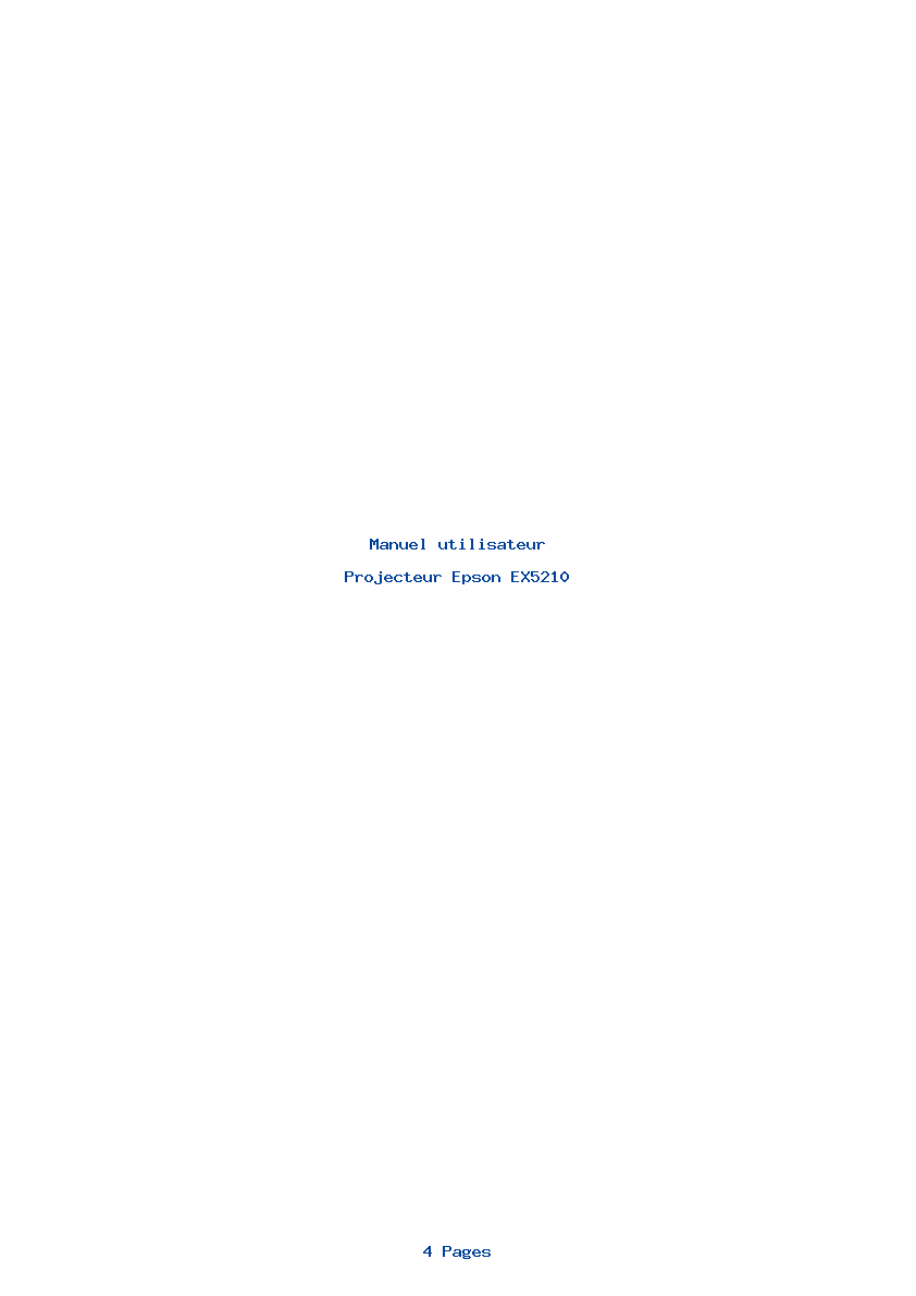 Page 1 de la notice Manuel utilisateur Epson EX5210