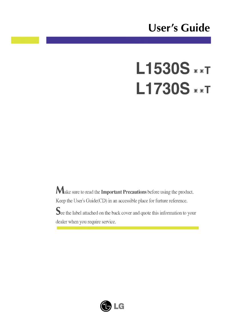Page 1 de la notice Manuel utilisateur LG L1530SBNT