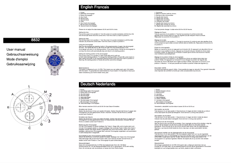 Page 1 de la notice Manuel utilisateur Davis 8832