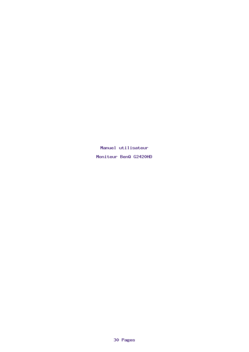 Page 1 de la notice Manuel utilisateur BenQ G2420HD