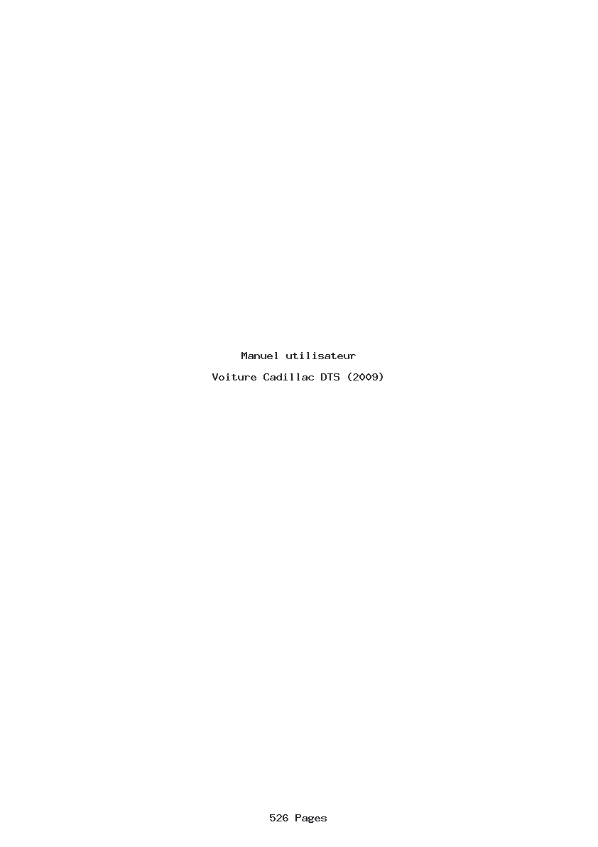 Page 1 de la notice Manuel utilisateur Cadillac DTS (2009)