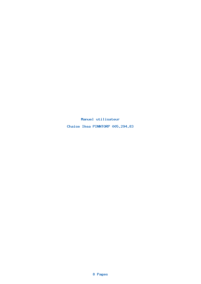 Page 1 de la notice Manuel utilisateur Ikea PINNTORP 005.294.83