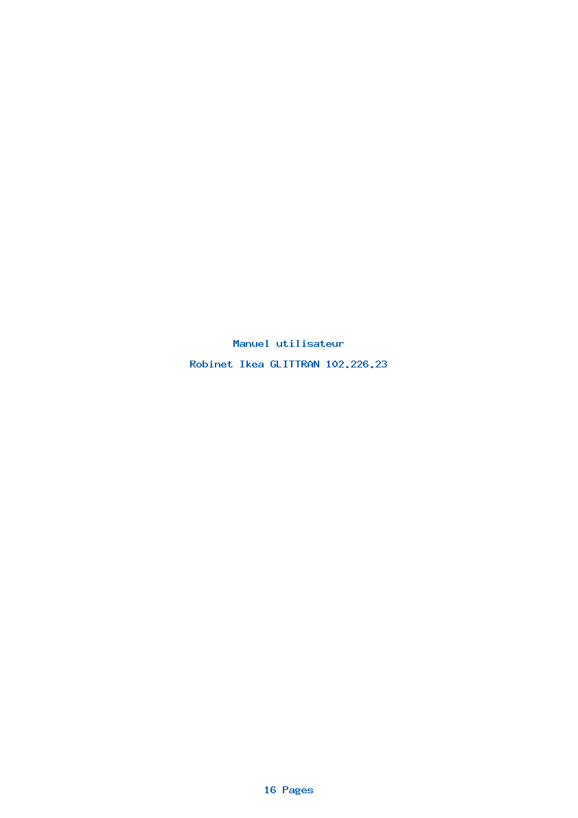 Page 1 de la notice Manuel utilisateur Ikea GLITTRAN 102.226.23