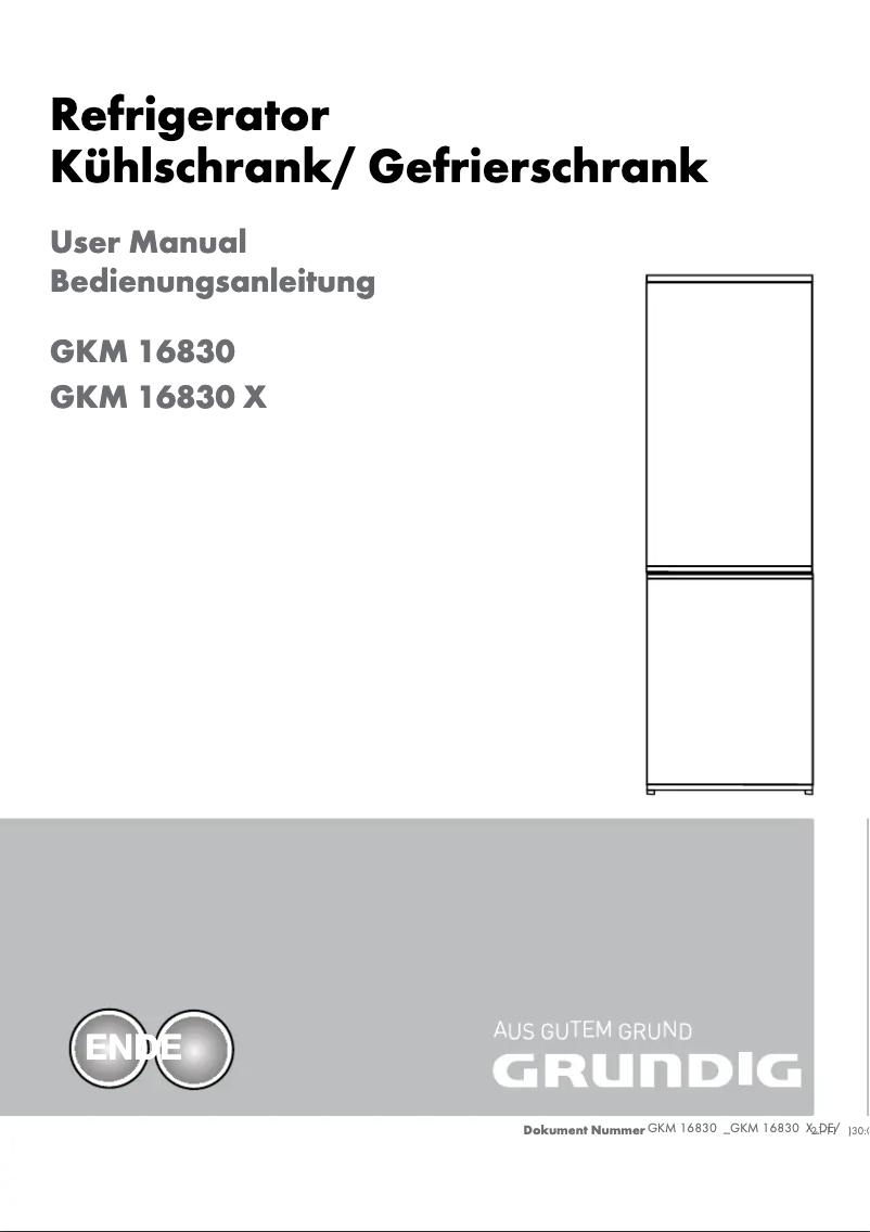 Page 1 de la notice Manuel utilisateur Grundig GKM 16830 X
