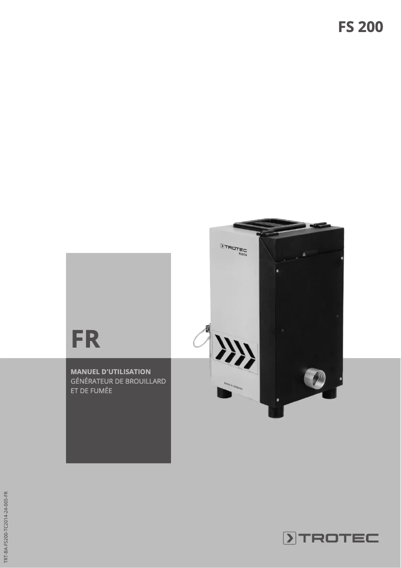 Page 1 de la notice Manuel utilisateur Trotec FS200