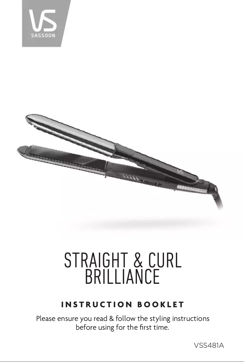 Page 1 de la notice Manuel utilisateur VS Sassoon VSS481A