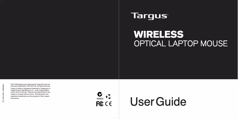 Page 1 of the manual User Manual Targus AMW56EU